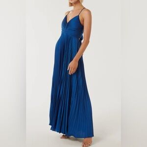 Ever New Blue Pleated Maxi Dress